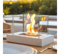 Shein Brasero de Mesa Rectangular Chimenea de Mesa Portátil de 35 cm L Chimenea sin Ventilación de Bioetanol de Combustión Limpia para Eventos en Patios Int