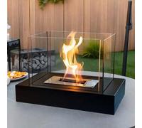 Shein Brasero de Mesa Rectangular Chimenea de Mesa Portátil de 35 cm L Chimenea sin Ventilación de Bioetanol de Combustión Limpia para Eventos en Patios Int