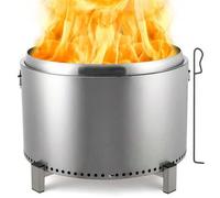 Shein Brasero genérico sin humo de 68 cm, chimenea portátil para acampar en el patio al aire libre, brasero de acero inoxidable 304 con cenicero extraÃbl
