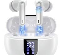 Shein Brazalete Bluetooth, Auricolari Bluetooth 5.3 con 4 micrófono HD, Mini brazalete estéreo HiFi con cancelación inalámbrica Rumore Brazalete intrauditiv