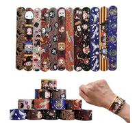 Shein Brazaletes de Warner Bros Harry Potter Snap - 12 diseños mágicos (Hogwarts, Emblemas de las Casas, Marca Tenebrosa) Regalos para fiestas de magos, reg