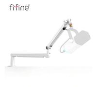 Shein Brazo de micrófono de perfil bajo FIFINE, soporte de brazo de micrófono metálico ajustable con canal de gestión de cables, abrazadera de escritorio, a