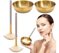 Shein Brochas faciales para esteticista, aplicador de brocha para mascarilla facial, suministros para esteticista, brochas en forma de abanico para estetici