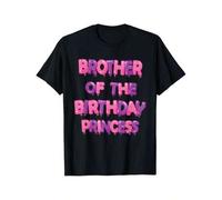 Shein Brother of The Birthday Princess Girl Balloon Party T-Shirt Men and Women Can Wear, Black, White, Gifts