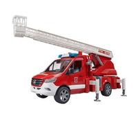 Shein Bruder 02673 - Mercedes-Benz Sprinter Brigada de Bomberos con Escalera Giratoria, Bomba y Módulo de Luz y Sonido, VehÃculo de Emergencia, Camión de