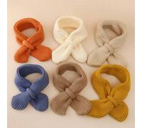 Shein Bufanda de punto de unicolor para bebé/niño pequeño, cuello de invierno versátil y cálido para niños y niñas, para uso en exteriores