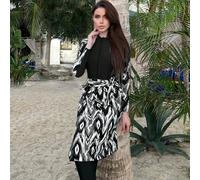 Shein Burkini de una sola pieza para mujeres con parches y estampados aleatorios, sin alambres, con derechos de autor, con pantalones y capa superior estamp