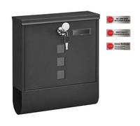 Shein BuzÓn, BuzÓn de Correos, Cerradura con Cilindro de Cobre y Tapa Giratoria, Placa de IdentificaciÓn, Porta-PeriÓdicos, FÁcil Montaje, 10 x 30,8 x 33,8