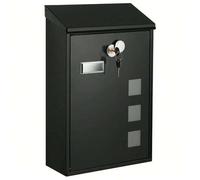 Shein Buzón de Pared Moderno, con Ventanas de visualización, Placa de identificación, Cerradura con núcleo de Cobre, fácil de Instalar, Negro