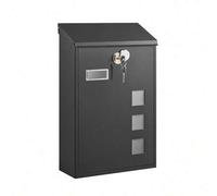 Shein Buzón de Pared Moderno, con Ventanas de visualización, Placa de identificación, Cerradura con núcleo de Cobre, fácil de Instalar, Negro