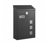 Shein Buzón de Pared Moderno, con Ventanas de visualización, Placa de identificación, Cerradura con núcleo de Cobre, fácil de Instalar, Negro