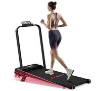 Shein C1 Cinta de correr plegable 2 en 1 para caminar y correr, 1-10 km/h, inclinación manual del 5 %, pantalla LCD con almohadilla opcional