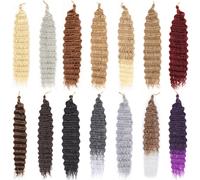 Shein Cabello trenzado con ondas profundas de 22 y 30 pulgadas para mujeres, cabello de trenzado ondulado tipo ola océano previamente estirado para trenzas