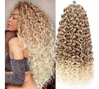 Shein Cabello trenzado de ganchillo rizado GoGo Curl de 1 paquete, cabello de ganchillo de onda de agua de 18 pulgadas, extensiones de cabello de trenzado p