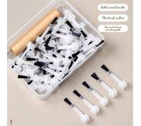 Shein Cabezal de cepillo de repuesto desechable de doble cabeza para fotocurado, pegamento y esmalte de uñas de salón de uñas