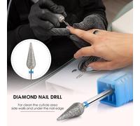 Shein Cabezal para esmalte de uñas, broca de carborundum para eliminar la piel muerta de las uñas (para hombres y mujeres), suministros para uñas, herramien
