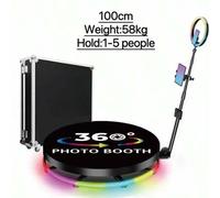 Shein Cabina de fotos Magic Mirror para iPad 360, cabina de selfies de alta calidad con pantalla verde trasera, cabina de fotos 360 para 4 personas, 115 cm