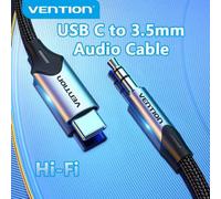 Shein Cable de audio AUX de 3,5 mm VENTION USB C a 3,5 mm, adaptador de cable de audio de aleación de aluminio y trenzado para altavoces/auriculares/música