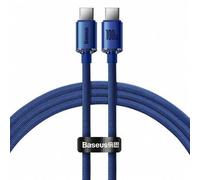 Shein Cable de datos de carga rápida Baseus Crystal Shine Series Tipo-C a Tipo-C, 100 W, 1,2 m, azul