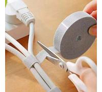 Shein Cable organizador de 1m/3m/5m, bridas para cables, correa de gancho y bucle, almacenamiento de cables de datos, enrollador autoadhesivo de doble cara
