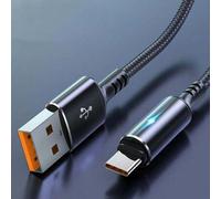 Shein Cable Tipo C 120W de carga súper rápida, cable cargador trenzado de nailon con carga rápida QC3.0 para accesorios de teléfonos Honor, OPPO, Xiao.Mi, S