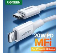 Shein Cable USB C a Lightning UGREEN PD 20W - Cable de carga certificado MFi compatible con iPhone iPhone 14 13 Pro Max iPhone 14 Plus iPhone 12 11 Pro Max