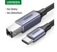 Shein Cable USB C para impresora UGREEN, Tipo C a USB B 2.0, trenzado de nailon, compatible con MacBook Pro, impresoras, cámaras, piano digital, disco duro