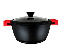 Shein Cacerola Cocina Inducción Antiadherente Titanio ✅ Envíos 24/48h ✅ Cazuela 16cm, Aluminio Fundido sin PFOA, Tapa, Briebe, Black Titanium, Negro