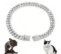 Shein Cadena cubana de alta calidad para mascotas perros, diseño de moda y llamativo, accesorio esencial de estilo, hará que tu perro se vea talla grande ap