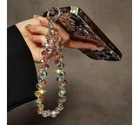 Shein Cadena de mano con cristales de lujo y alta gama, correa con clip para teléfono móvil, llavero, bolso, colgante. Accesorio elegante y portátil de muñe