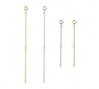 Shein Cadenas de extensión de plata de ley 925 de Bamoer con cierres de langosta para hacer extensiones de collares, cadena auxiliar hipoalergénica para hac