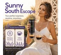 Shein Cafetera de Espresso Portátil de 15 Bar, Máquina de Café Mini Inalámbrica Compatible con Cápsulas & Café Molido, Cafetera de Calentamiento Rápido para