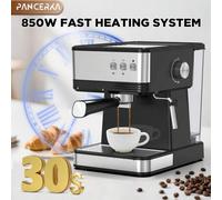 Shein Cafetera espresso de 20 bares, máquina de café semiautomática italiana de 850W, panel de operación con teclas, tanque extraíble de 1700ML, sistema de
