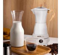 Shein Cafetera Italiana Eléctrica 6 Tazas Nature | Diseño Moderno | Mantiene el Café Caliente | Base Giratoria 360° | Café Moka Tradicional | Tapa Transpare