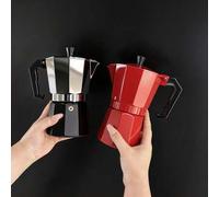 Shein Cafetera Moka Roja/Negra 3/6 Tazas - Cafetera Griega Clásica para Estufas de Gas/Inducción Italianas con Válvula de , Cafetera Estilo Vintage, Perfect