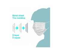 Shein Caja 10 MASCARILLAS Infantil Triple Capa Color Blanco Talla ÚNICA ED0026C01
