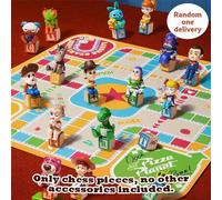 Shein Caja ciega coleccionable de la edición retro del 30 aniversario de Disney Pixar Toy Story, Escena retro de Ludo del 30 aniversario, Material de PVC de