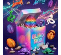 Shein Caja Ciega de Huevo Misterioso Impreso en 3D, Muñeco Sorpresa de Dragón/Tortuga/Serpiente, Figura de Animal Articulada, Conjunto de Muñecos Colecciona