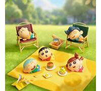 Shein Caja ciega de la serie MiniMe de Crayon Shin-Chan - "Libre y acostado", figuras de personajes de dibujos animados lindos, material duradero de PVC/ABS