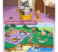 Shein Caja ciega de la serie Parque de Atracciones de POP MART Tom y Jerry - 9 figuras regulares + 1 mini carrusel escondido de Jerry's Tom 1/96, con temáti