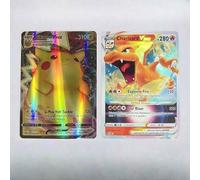 Shein Caja coleccionable de cartas con tema Pokémon, set mixto de cartas holográficas raras, adecuado para coleccionistas y exhibición de cartas