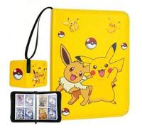 Shein Caja de almacenamiento de cartas Pokémon, estuche coleccionable de 4 ranuras, álbum de cartas, puede contener hasta 120 cartas de varios tipos