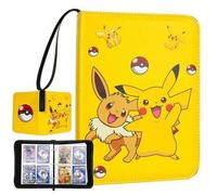 Shein Caja de almacenamiento de tarjetas Pokémon, álbum coleccionador de tarjetas de 4 ranuras, puede contener hasta 240 tarjetas de varios tipos