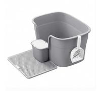 Shein Caja de Aren*a para Gatos, Caja Arenero Extra Grande con Laterales Ocultos, Incluye Tabla Recogedora de Are*na, Caja de Almacenamiento, Pala, para Gat