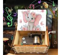 Shein Caja de música con manivela de gato de estilo Sakura - Toca la melodía de "Eres mi sol", esta caja de música de madera sin batería es el regalo de cum