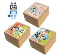 Shein Caja de música de Bluey, regalo de Navidad, mercancía de anime, caja musical de madera creativa, adorno de caja musical, diseño lindo adecuado para fi
