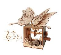 Shein Caja de música de madera en 3D con rompecabezas de forma de mariposa y la frase <<Tú eres mi sol» - Hecho a mano, kit de ensamblaje - Regalo para vaca