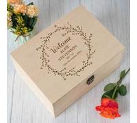 Shein Caja de recuerdos de madera personalizada, ideas de regalo para niños, niñas, recién nacidos, recuerdos únicos, duelo de mamá, recuperación