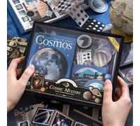 Shein Caja de regalo cálida con misterio del universo, set de bolso estilo Ins, alta belleza, pegatinas de cinta de arte retro, cuaderno de material de pape