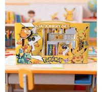 Shein Caja de regalo de artículos de papelería con estilo de personaje de dibujos animados de Pikachu de Pokémon con autorización oficial, que incluye lápiz